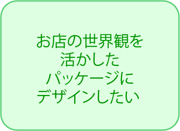 お店の世界観を活かしたパッケージにデザインしたい
